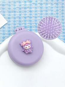 Sanrio 1/2 件 's   迷你发刷带化妆镜便携式折叠梳子适合旅行和日常使用（某些部件可能是随机的）
