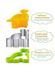 2/4/12pcs Sandwich Cutter , Cookie Cutters, Fruit Vegetable Cutter Shapes, Food Picks For Bento Box, Dinosaur Star Square Heart Shape