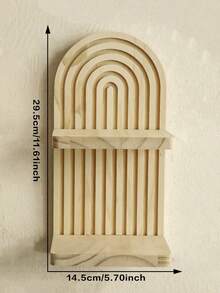 1件波西米亚风格木质壁挂架，拱形设计，多层拱形壁挂式悬浮架，简约家居装饰，适用于客厅和卧室，非常适合展示小型植物，与波西米亚室内设计和墙面艺术装饰完美契合。 - 彩色 - 查看 11