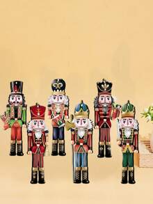 36 peças/24 peças/12 peças/1 peça itens de decoração de Natal, decoração de casa de Natal, decoração de quebra-nozes de madeira de Natal, decoração de festa de madeira pendurada, decoração de quarto, para árvore de Natal, janela, varanda, sala de estar, cerca, bolsa transversal, mochila escolar, chaveiro com fivelas decorativas penduradas, Natal, presente de volta às aulas