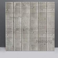 NetHong 3D Textured Wood Plank Wall Sticker - Realistic Gray Weathered Finish - Gray Wood Grain - View 2