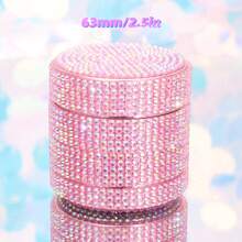 Pink Rhinestone Herb Grinder 4-Layer Bling Crystal Grinder-40mm - Hồng - Xem 12