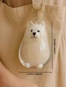 1 pièce/5 pièces Boîte de rangement et de stockage pour poils de chat et de chien de compagnie très attrayante et transparente, pendentif commémoratif, porte-clés, cadeau commémoratif, chat orange, chat Sanhua, Teddy, Bomei, Chaigou, Bixiong, Samoye, Golden Hair, Corgi, West Highland, stockage de poils de chien tacheté - Transparent - Voir 9