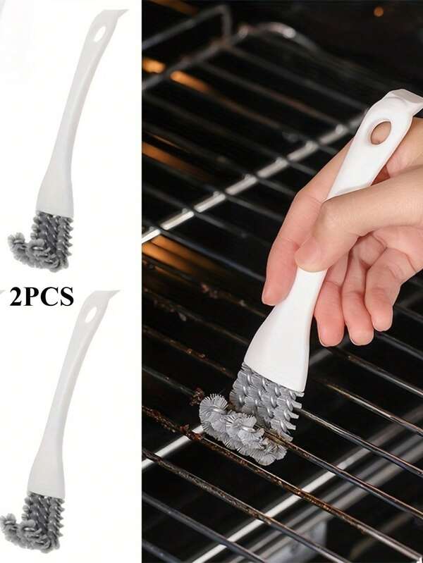 2PCS Multifunctional Kitchen Cleaning Brush, Oily Nylon Brush Cleaning Brush - Perfect For Cleaning Stove Gaps, Range Hoods, Sink Corners, Barbecue Grids, Small Brushes, Cleaning Surfaces, Ideal For Home And School BBQ Parties
