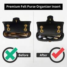 Organizator de pungă din pâslă cu fermoar GG, husă de umăr pentru femei, geantă de depozitare interioară pentru vezică urinară, organizator de geantă pentru școală, iarnă