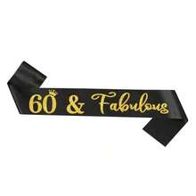 1pc 50/60/70 Years Old Birthday Sash - Gold Glitter & Black Paper Party Decoration, Suitable For Ceremony, Graduation, Anniversary - Reusable Indoor/Outdoor Party Supplies, No Assembly Required, Birthday Party Decor, Celebration Accessory