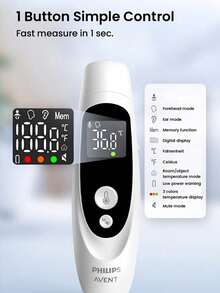 PHILIPS 飞利浦新安怡 AET-R832/FC-IR105 红外线体温计，家用精准耳温计，二合一红外线体温计，耳/额模式