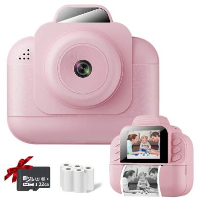 Printable Camera Contains, Take Pictures And Print Pictures, Suitable For Travel, Camping And Outings, Christmas, Halloween, Birthday Gifts For Boys And Girls. Back To School.