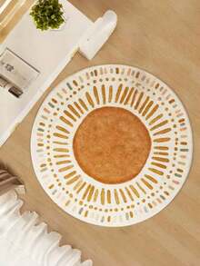 1 pieza Alfombra redonda de imitación de lana inspirada en la dopamina, de color azul claro, suave y cómoda para la sala de estar, el dormitorio, el estudio, el vestidor, adecuada para varios tamaños - Multicolor - Ver 5