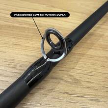 Vara de Pesca p/ Carretilha Carbono 1.65m 20lbs 2 Partes c/ Capa - Preto - Visão 5