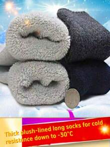 5 Pairs Thick Fleece Lined Ankle Socks, Warm For Autumn/Winter, Suitable For Skiing, Cycling, Outdoor Sports, Great Gift For Christmas, Thanksgiving, New Year