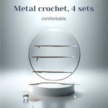 Kit de mango ergonómico de ganchillo de metal, ganchillo de agarre completo, aguja de tejer, con cuatro accesorios de aguja