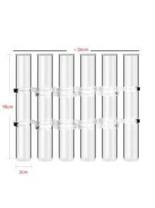 6 Tubes/8 Tubes Creative Foldable Vase Set With Hinge Design Including Hook And Brush,DIY Glass Test Tube Plant Terrarium Flower Pots Desktop Plant Terrarium For Hydroponic Plants Home Garden Wedding Decoration Gifts Birthday Graduation