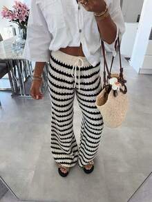 2025 Herbst/Winter neue Mode lässige vielseitige Retro Klassisch Farbblock gestreifte Strickjose, Allround Oberteile, Herbstkleidung, Homecoming, Schulanfang, bescheidene Frauen, Party Frauen, Y2K Frauen, Oberteile für Ausgehen, Konzert Frauen, Date Night Frauen