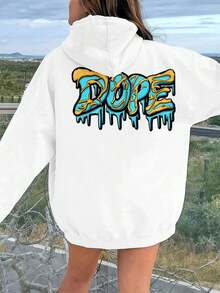 Dope Hoodie Sweatshirt ,Women's Double-Sided Printed Casual Comfortable Hoodies, Autumn And Winter Casual Versatile Jackets (1 PC) - 白色 - 查看 2