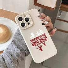 Funda para teléfono Patrón de bienvenida Impresión Mate Teléfono Ojos Cubierta suave para teléfono 360 grados Adecuado completo 16 11 12 13 14 15 Pro XR X/ XS 8 Plus SE Smartphone - Blanco marfil - Ver 3