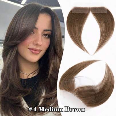 Women Forehead Hairline Toupee Human Hair Skin Lace Hairpieces Full Lace 100% Real Human Hairpieces Cover Up Patch Receding Hairline Straight Hair Topper Wigs