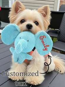Customized Personalized Dog Doll Gift, Plush Dog Doll, Cat & Pet Toys, Pet Supplies, Dog Doll With Custom Text, Durable Dog Doll, Best Birthday Gift To Keep Them Busy (Elephant Design),Christmas Gift Supplies - Multicolor - View 3