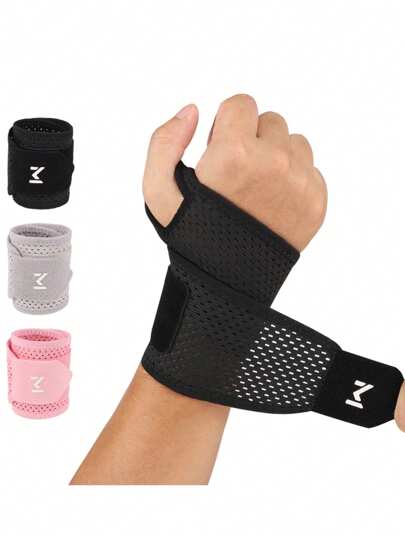 1 件可调节腕带轻质腕带运动腕带腕部支撑护具压缩腕关节支撑男女健身羽毛球网球健身房配件