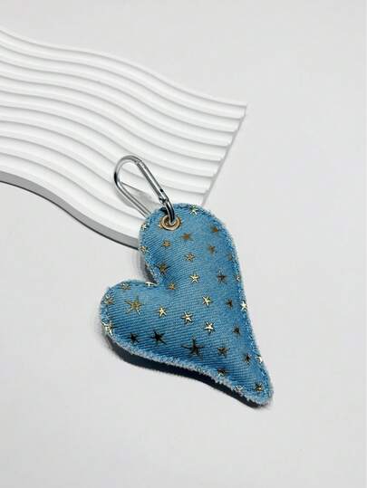 1pc Solid Color Denim Fashionable Elegant Elegant Minimalist Versatile New Interesting Asymmetrical Heart Shape Backpack, Shoulder Bag, Crossbody Bag, Tote Bag, Underarm Bag, Cosmetic Bag, Other Storage Bag, Pendant, Car Charm, Keychain, Belt Hanger, Luggage Tag, Identification Hanger, Suitable For Couples, Best Friends, Students, Men, Women, Office, Commute, Daily, Date, Holiday, Outdoor, Travel, Business Trip, Suitable As Gift For Girlfriend, Mother, Birthday