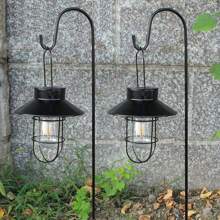 Lámpara colgante de arte de metal con energía solar - Brillo cálido, diseño de metal de cobre, adecuada para patio, jardín y decoración del hogar, carga solar de alta calidad resistente a la intemperie, mejora del paisaje | Luz de jardín de metal de ambiente cálido