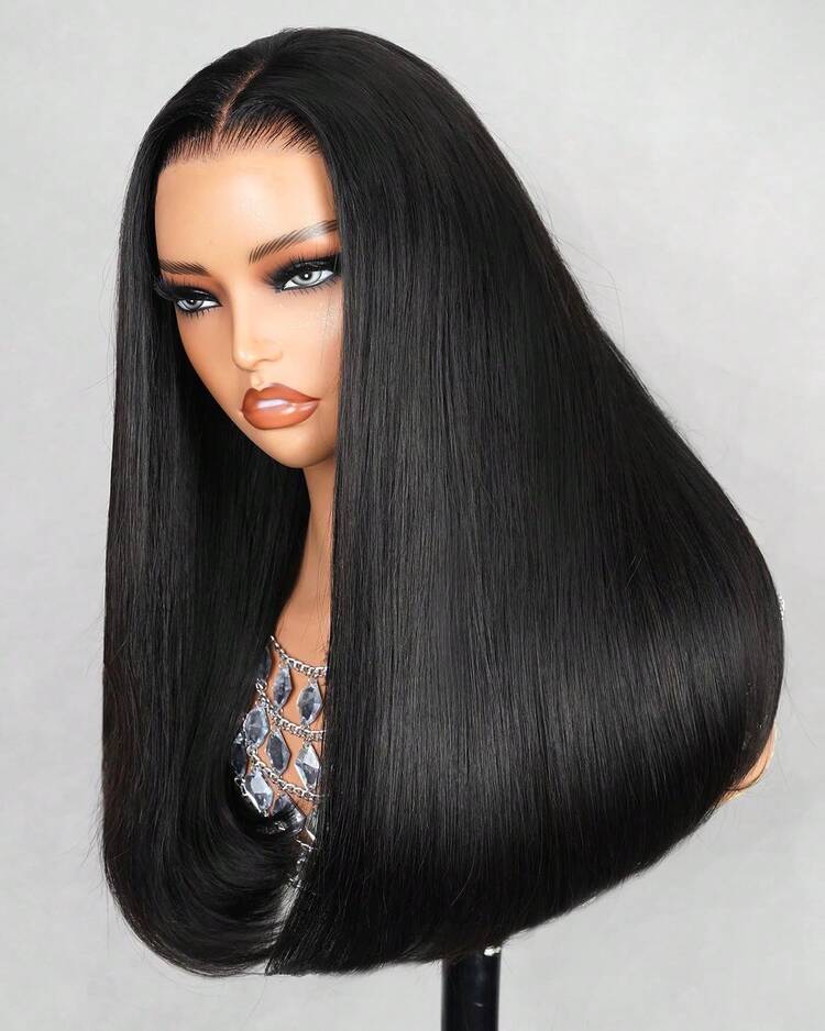 MEGALOOK 6"X5" Hairpiece With 180% Density, Pre-Trimmed & Pre-Plucked Closure, Straight Hair, Lightweight Cap, 12A Salon Grade Bleached Knots - SNatural - View 6
