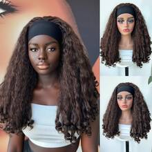 New Afro Curly Headband Wig Synthetic Braided Hair Texture With Unique Bouncy Curls In The End 22 Inch Soft Curly Headband Wigs For Women - Multicolor - View 14