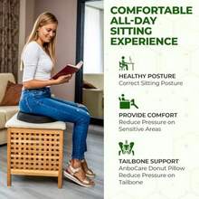 DDonut Gel Sitting Pillow Orthopedic Memory Foam For Tailbone Pain Hemorrhoid Bed Sores Postpartum Prostate Coccyx And Sciatica Pain7001 - 黑色 - 查看 2