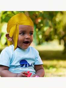 1pc Children's Durag, Silk Smooth & Breathable Fashionable Pirate Hat, Unisex Kids' Casual & Comfortable Headwrap - Durag Long-tailed Turban - View 5