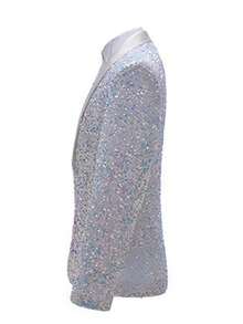 Men's Shiny Sequin Suit Jacket, Nightclub Stage Performance Formal Wear