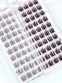 90 件大容量无胶大脸猫假睫毛，自然逼真浓密单簇分段卡通睫毛，适合初学者和日常使用，C 卷睫毛睫毛簇，睫毛簇，单根睫毛，睫毛，假睫毛 - C - 查看 7