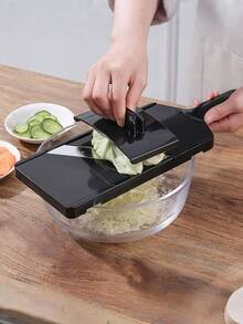 1Pc Creative Multifunctional Kitchen Gadgets Manual Vegetable Slicer And Chopper - Cabbage, Green Onion, Potato, Cucumber Peeler And Carrot Cutter, Kitchen Cutting Tool, Melon Slicer Machine For Japanese Salad Bowls, Usable In All 4 Seasons - Multicolor - View 5