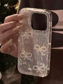 1pc Luxury Electroplated Rhinestone Edged Shiny Star Transparent Full Body Shockproof Phone Case, Compatible With IPhone 17/17 Air/17 Pro/17 Pro Max, 16, 16 Pro, 16 Plus, 16 Pro Max, 15, 14, 14 Pro Max, 13, 12, 11