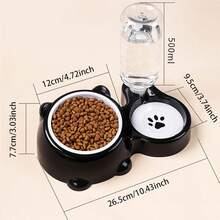 Automatic Cat Feeder And Water Dispenser, Pet Food Feeder And Waterer Dispenser Set, Pet Food Bowl And Water Bowl For Small Medium Dogs Cats Pets Puppy Kitten - Multicolor - View 6