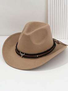 1Pc Western Style Small Cow Head With Soft Hat Bohemian Cowboy Hat, A Fashionable Accessory For Back To School, Suitable For Various Occasions Such As Daily Leisure Travel And Western Cowboy Parties. - Multicolor - View 14