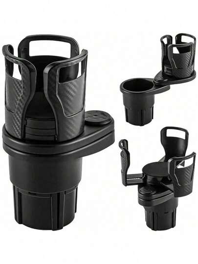 1 Piece Of 360 Degree Rotating Car Cup Holder Multifunctional 4-In-1 Adjustable Double Cup Holder With Sponge Pad