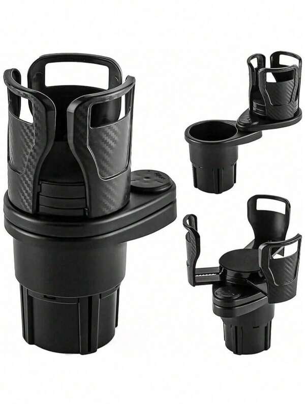 1 Piece Of 360 Degree Rotating Car Cup Holder Multifunctional 4-In-1 Adjustable Double Cup Holder With Sponge Pad