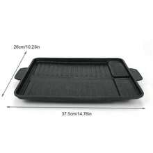 1pc Non-Stick Rectangular Griddle Pan, Smokeless Stone Griddle, Suitable For Indoor/Outdoor Grilling, Oven Tray, Restaurant Supplies, Outdoor Cooking, Easy To Clean, Convenient To Carry, Camping, Picnic, BBQ Accessories, Outdoor Yard Supplies - Black - View 4