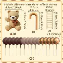 Roaring Good Time Brown Bear Cake Topper, Mocha Brown Ball Cake Decor, Boho Style Little Bear Cake Decoration, Gender Reveal Party Birthday Cake Topper, Valentine's Day Cake Decor - Multicolor - View 18