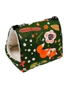 Parrot Hammock Hamster Thickening Nest Small Pet Xuanfeng Bird Peony Bird Bird's Nest Winter Warm Sleeping Bag Squirrel - Red - View 7