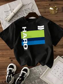 Women's-Shirt Casual Loose Fit Black White Options Haro Graphic Print Summer Daily Wear Shirts Summer Tops Graphic Tees Summer Outfits Women Graphic Tees Women Crop Tops Tops Women Vintage Cotton Cute Clothes Women - 黑色 - 查看 2