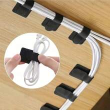 20/30 Pieces Of Wire Ribbon, Available In Black/White Colors, Reusable, Suitable For Storing Data Cables And Fixing Desktop Computer Cables - 黑色 - 查看 2