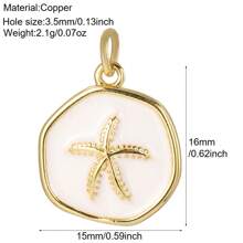 1 pezzo Ciondolo smaltato a mezzaluna, medaglia a forma di cuore, pentagramma a forma di fulmine, ali, cuore, croce, accessori per gioielli fai-da-te, orecchini, collana, braccialetto