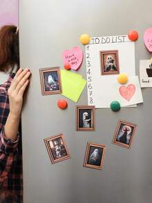 FEILIYA 1pc Creative 3D Halloween Vintage Photo Frame Magnetic Refrigerator Sticker Wooden Poster Fridge Magnet