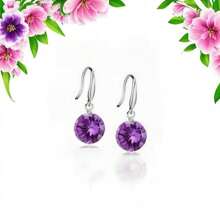 MONALLY 1pair Elegant Silver Cubic Zirconia Drop Earrings Glitter Style Women's Gift For Christmas & Parties