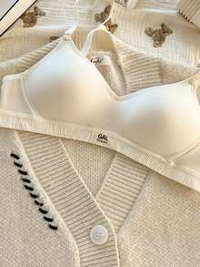 2pcs/Set Girls Wireless Bras, Seamless Thin Padded Bras For Students, Comfortable & Breathable Sports Bras