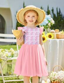 Toddler Tutu Dress Little Girls Summer Tulle Backless Party Birthday Cotton Dresses 2-6Y