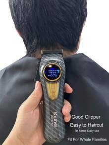 Kemei KM-2242 专业理发器，9000RPM 高速理发器，带充电底座，10W 强劲无刷电机，男士电动理发器，男士生日礼物，新款 KM-2242 圣诞节和新年理发器 - 黑色 - 查看 12