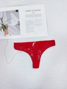 Tanga sexy de encaje con parches - Multicolor - Ver 4