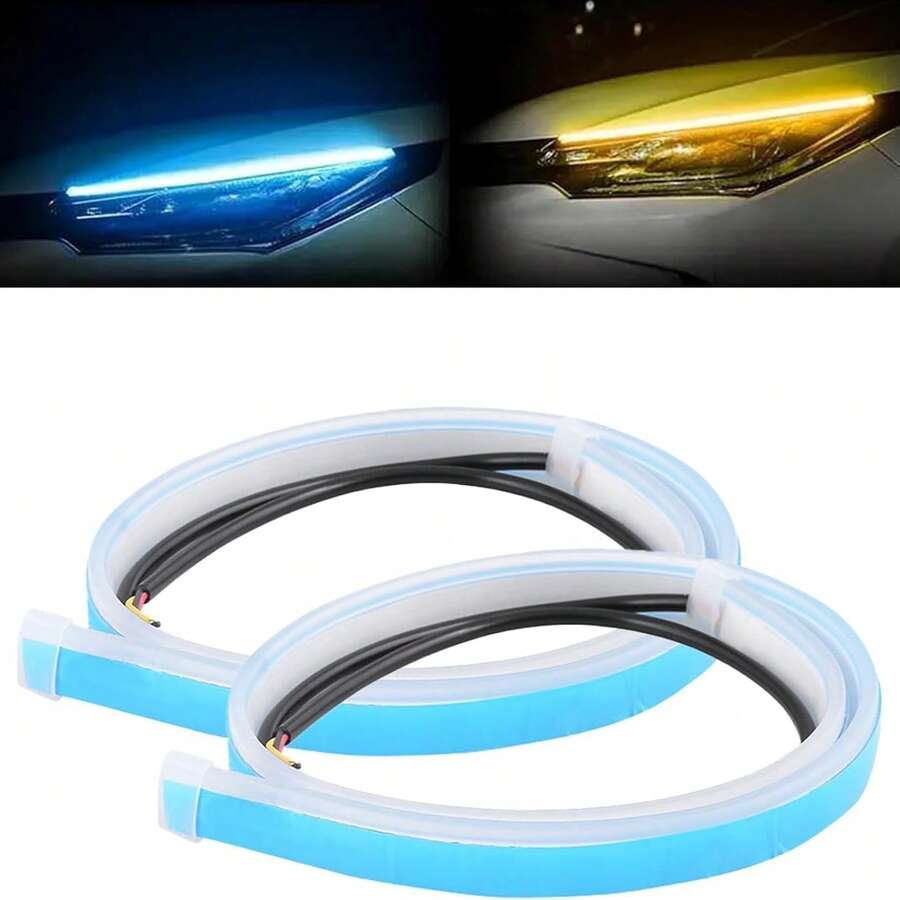 2-Pack Flexible LED Strips For Cars, Sequential Directional, LED Strip For Headlights - White - View 1